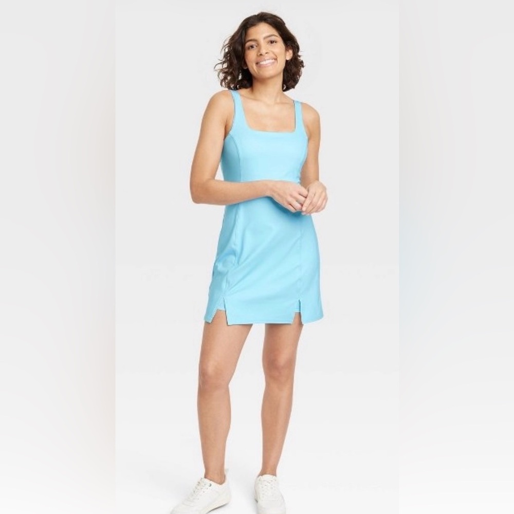 Blue Size L Athletic Dress Built-In Shorts/Bra Slim Fit Pickleball Tennis Golf